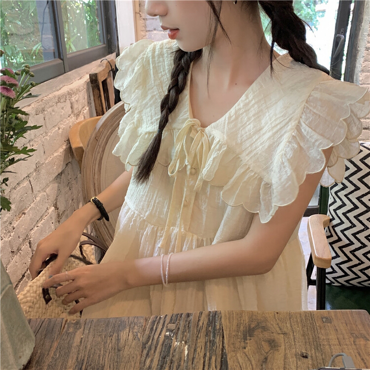 New in early summer! [timely rain] Han Feng ins sweet and foreign temperament baby collar dress 61032# WPL