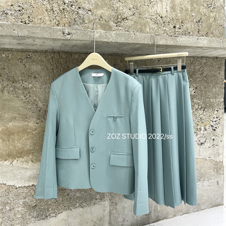 goods in stock! New year in early spring! [ZOZ] V-neck single breasted Korean suit (suit only) w002# L