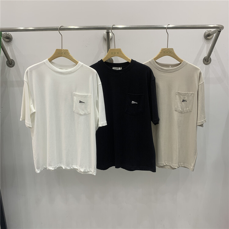 Early spring! [RKK] crew neck loose embroidery short sleeve T-shirt t226# ZZL