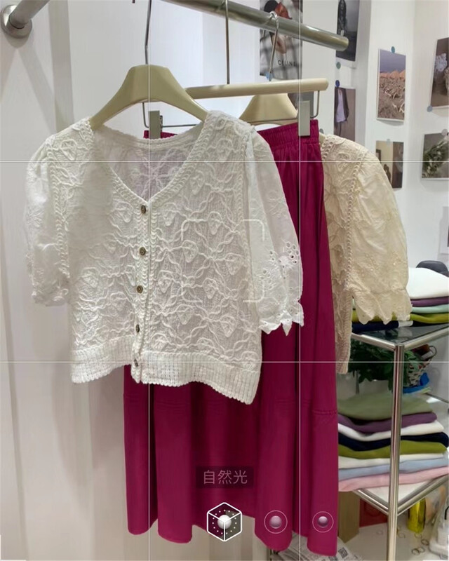 [sway] V-neck hook lace blouse 921# XYY