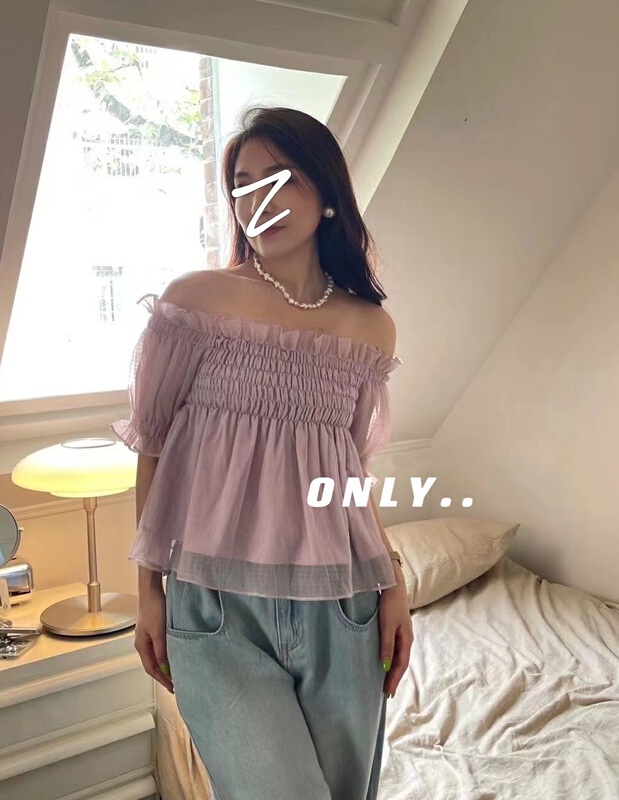 【ONLY】一字肩氣質短款小衫  1892#  JJ