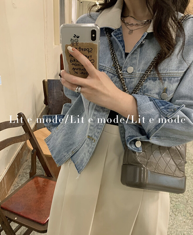 Early spring! [by] fashionable and versatile comfortable denim jacket 1564-1# HBx