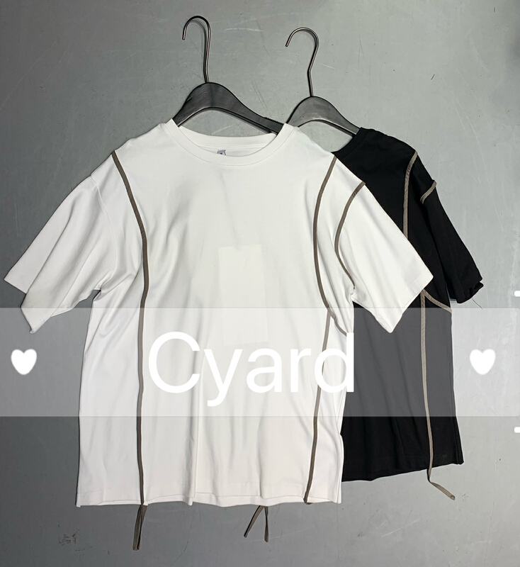 [cyard] Korean color blocking comfortable short sleeve T-shirt 90029# L
