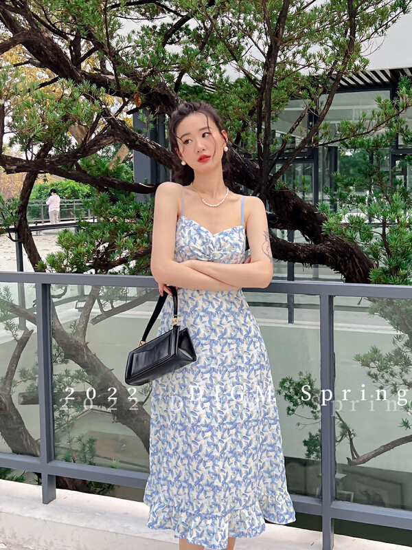 goods in stock! New in early summer! [digm] French elegant floral slim dress 1544# zxx
