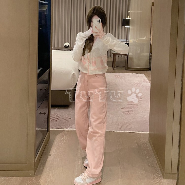 [Tutu] Korean loose and versatile jeans 5677# cqw