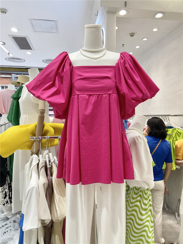 [Jun Jun] French style square neck slim shirt 16687# CLS
