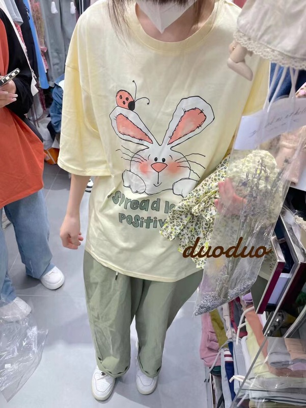 New in early summer! [dodo] Korean loose print short sleeve T-shirt 6713-8# zyh