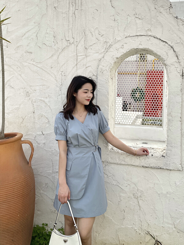 goods in stock! New in early summer! [so woo] slim fit stitched skirt sweet style dress 62636# WPL