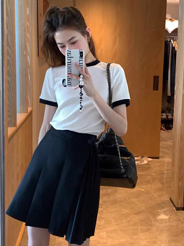 goods in stock! New in early summer! [wgwe] academic temperament high waist JK small A-line pleated skirt 1250# PCZ