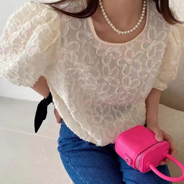 [Xiaoxiaojia] bubble sleeve fashion versatile small shirt 80596# WTT