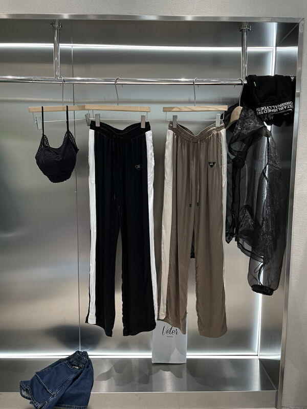 [bobo1972] straight tube loose color matching casual pants 229016# ozq