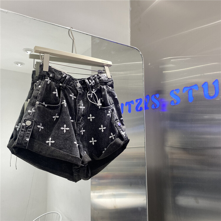 [yuan color] Korean high waist pocket denim shorts 0392# LSW