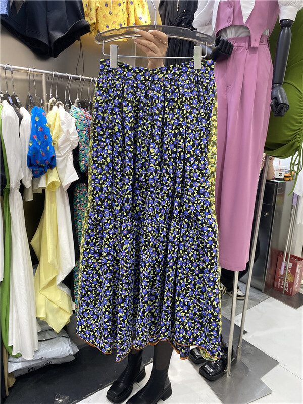 [ESU] elastic waist floral skirt 3695-2# ozq