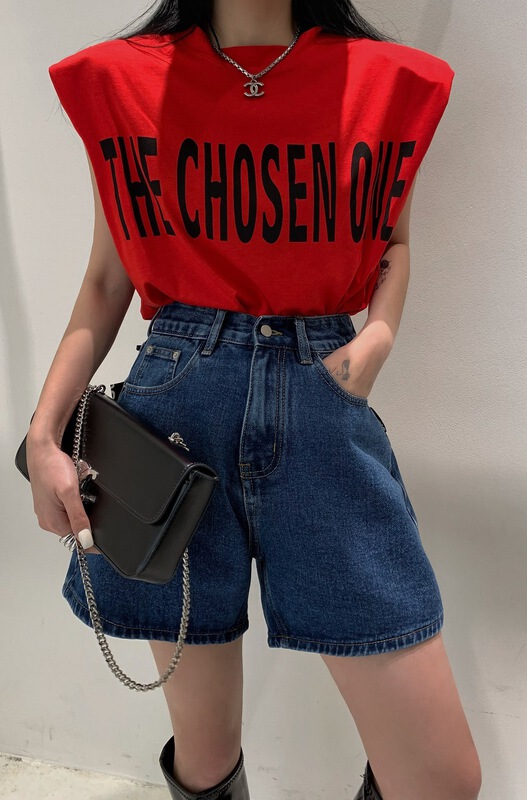 New in early summer! [ID] Korean high waist five point denim shorts 2201# LSL