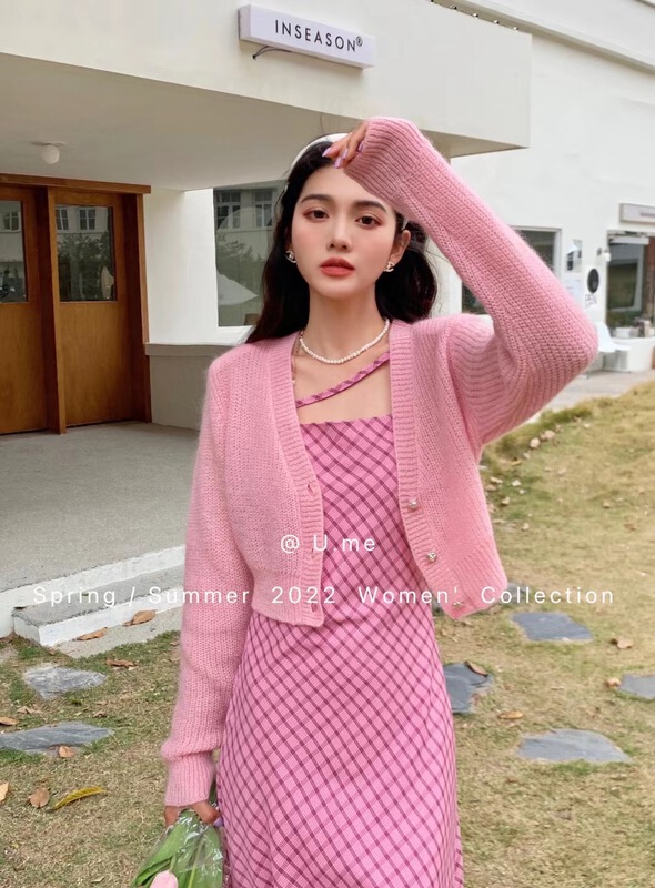 New year in early spring! [u.me] Korean short simple knitted cardigan (only for tops) 8959# hjy