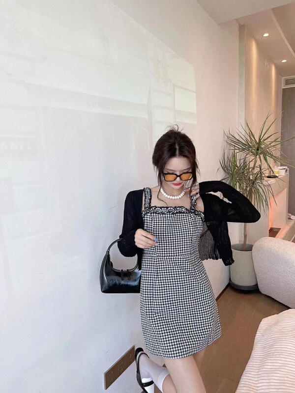 [M2 +] sling Plaid Dress 8093# WTT
