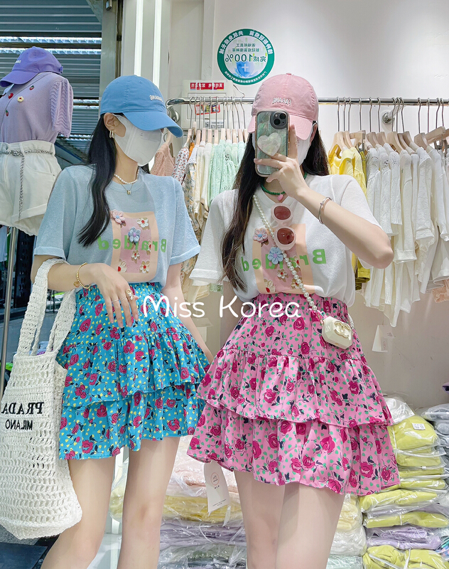 [Miss Korea] romantic flower elastic waist sweet skirt 6632# HBx