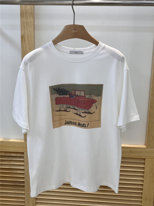 [xhm] Korean cartoon retro printed short sleeve T-shirt 869# zjy