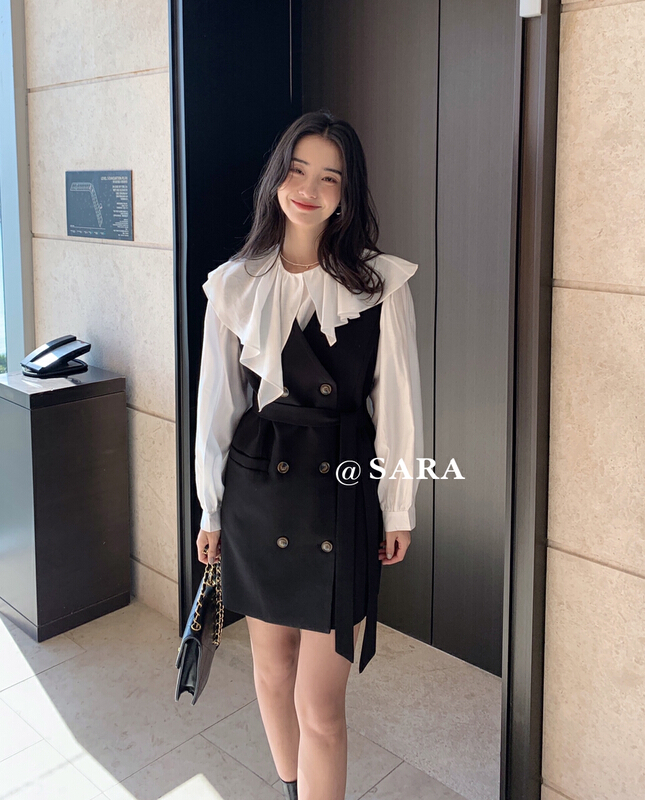 goods in stock! New year in early spring! [Sara] temperament V-neck breasted suit vest (with waist rope) ys2-16855# YYW