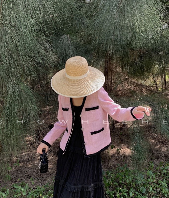 goods in stock! New year in early spring! [Xiu Xixi] Korean style woven edge versatile small fragrance short coat 322# zxx
