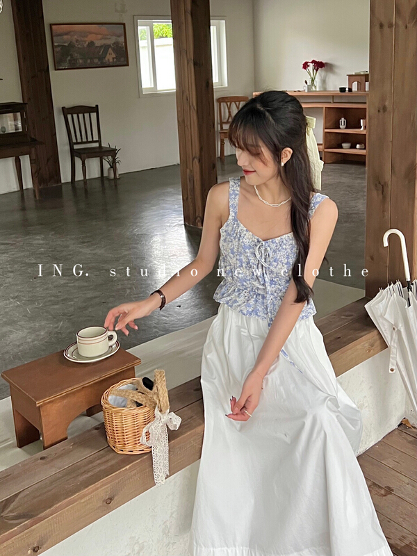 【ING】碎花小清新時尚背心/吊帶  ING-7770#  HBX