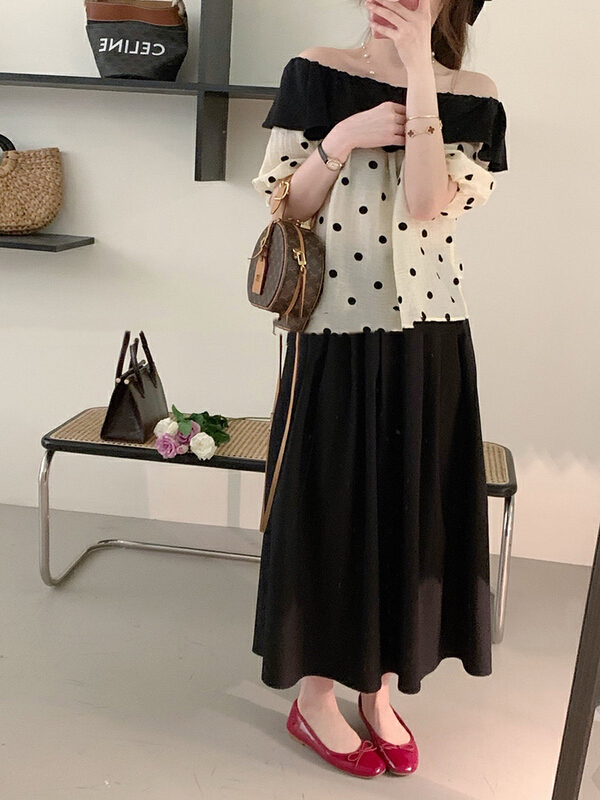 goods in stock! New in early summer! [y.jia Yijia] gentle one shoulder blouse + versatile fashion skirt suit (only suit) ys1-3318# PCZ