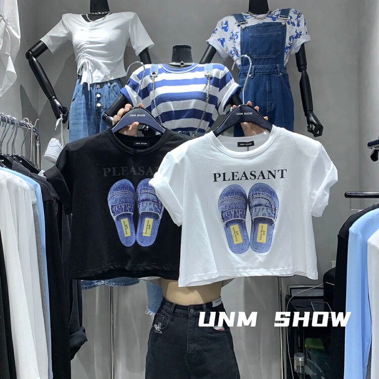 New in early summer! [unm-show] crew neck versatile niche short sleeve T-shirt 6210# WTT