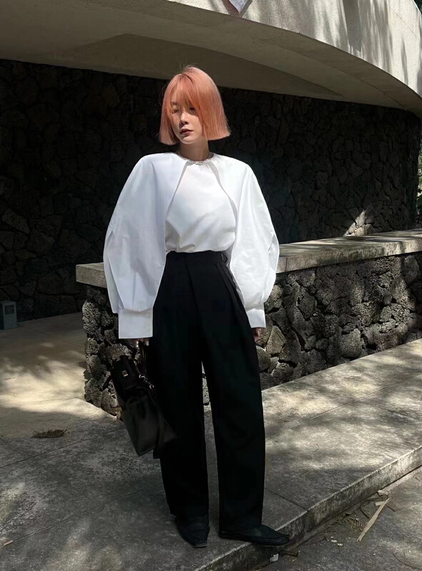 goods in stock! [K2 design] Korean Cape silhouette shirt s30# WTT