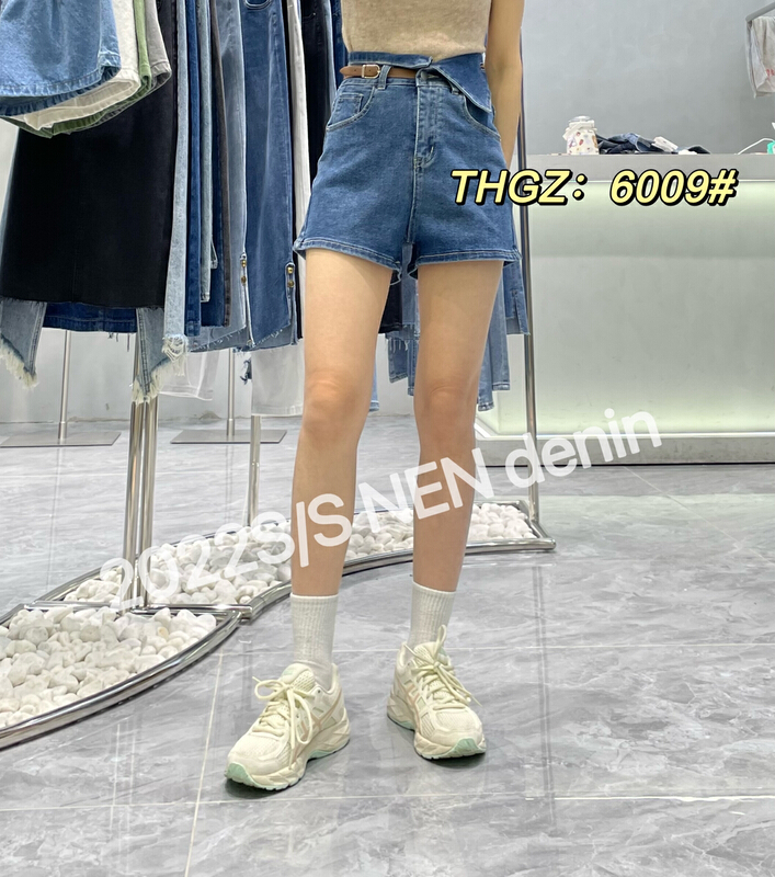 Early spring! [fairy tale princess] waist design elastic high waist flanging jeans 6009# hjy