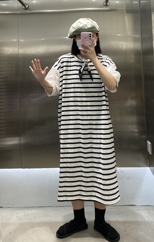 [we home] stripe comfortable Korean dress (only skirts) 2140# L