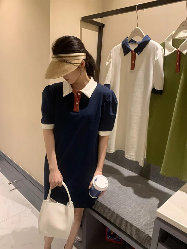 [an studio] color blocking lady dress 8771# L