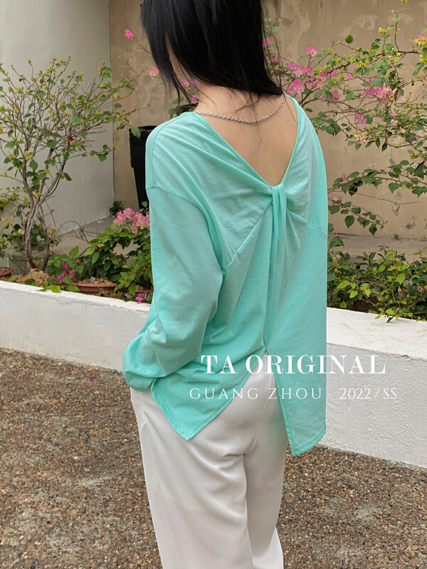 New year in early spring! [TA] backless chain sunscreen long sleeved T-shirt a10667# L