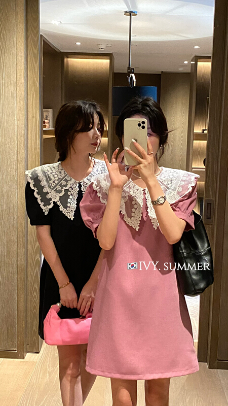 [Ivy] Korean lace stitching fashion dress 88201# XJ