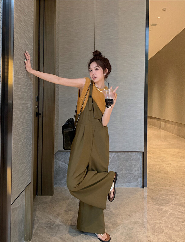 [timely rain] Han Feng ins retro casual suspender pants (excluding inner wear) 0334# WPL