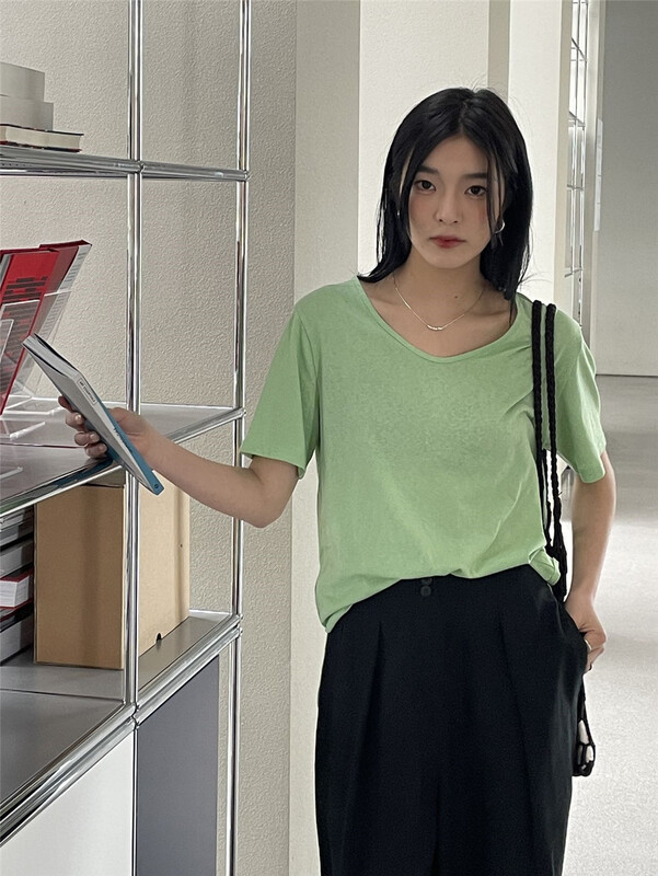 [clean space] basic versatile fashion comfortable casual short sleeve T-shirt 30982# CLS