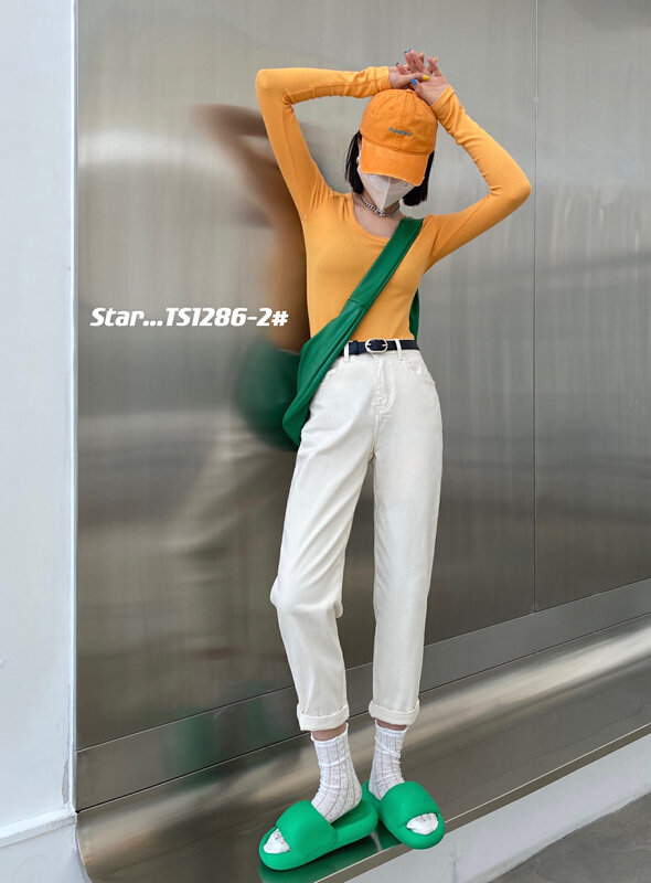 New year in early spring! [star] Korean versatile Harlan jeans (with belt) ts1286-2# CLS