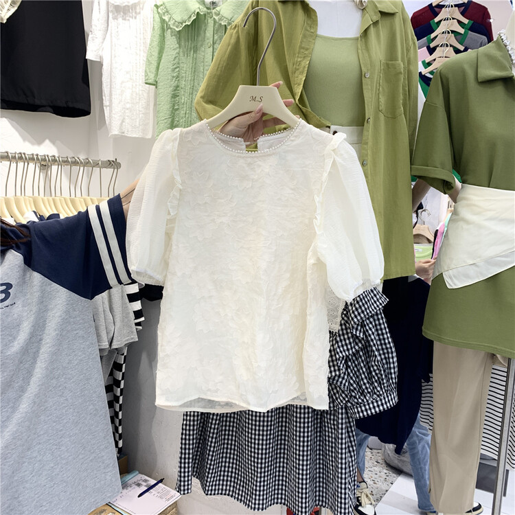 [misu +] crew neck solid color pullover shirt 80557# ZZL
