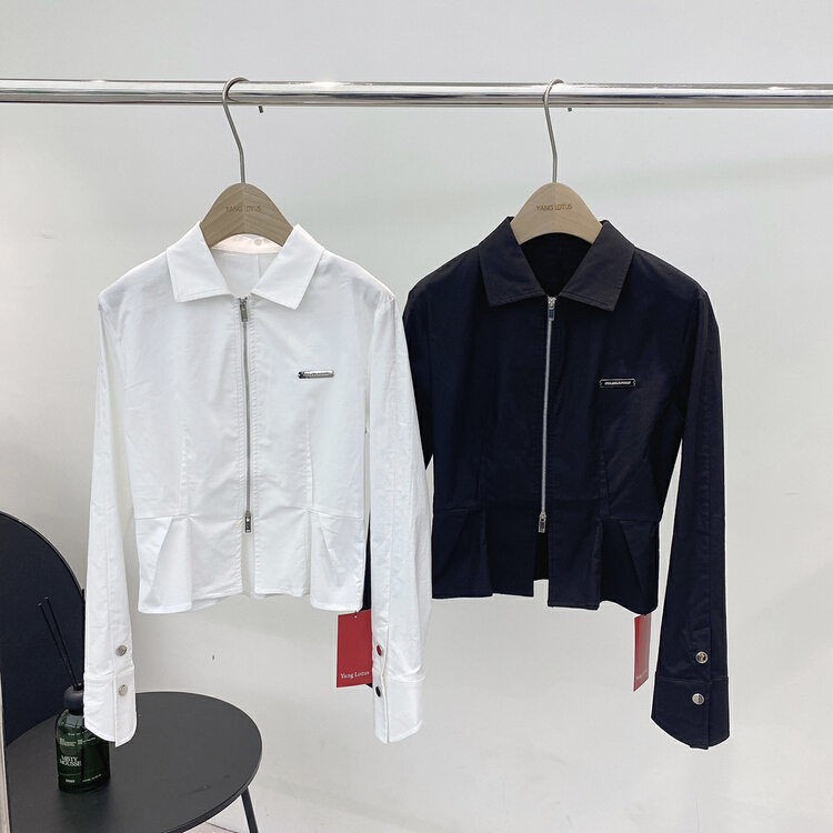 New year in early spring! [Yang lotus] simple solid color zipper shirt s12110077# ozq
