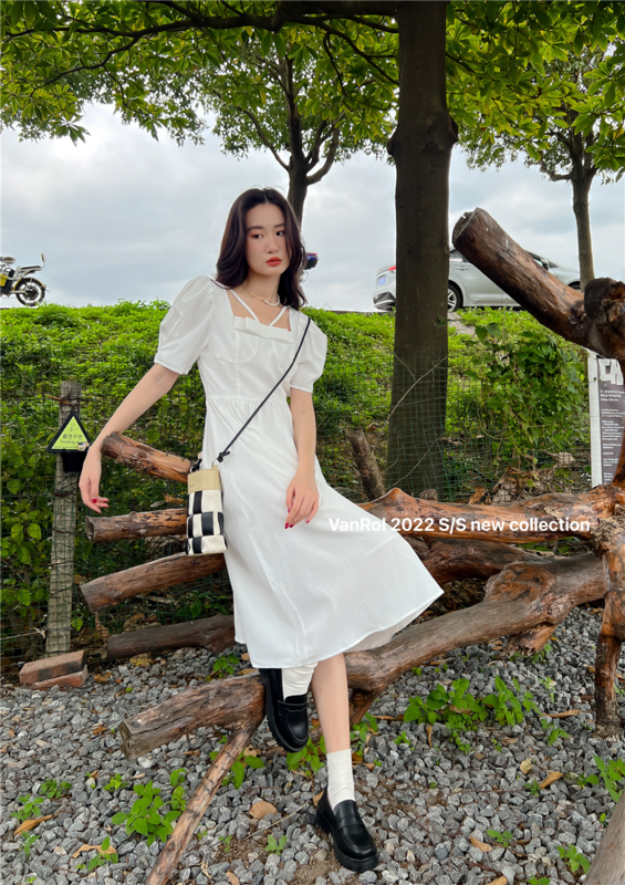 New in early summer! [vanroi Fanluo clothes] little womanly high waist dress ys1-8033# hjy