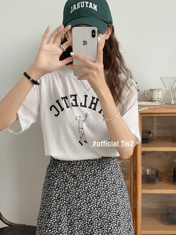 New in early summer! [TW2] Korean volleyball printed letter short sleeve T-shirt 3062# HBx