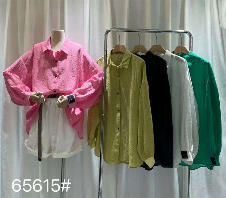 [Mujia Mujia] Korean style net comfortable and versatile sunscreen shirt 65615# L
