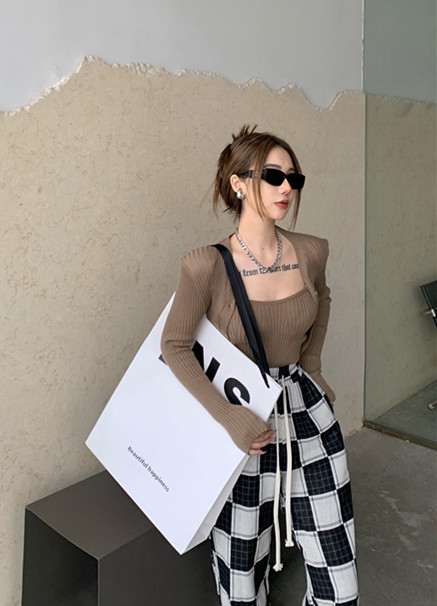 New year in early spring! [eveu] simple and comfortable casual knitted cardigan (with vest) 450-1# LSL