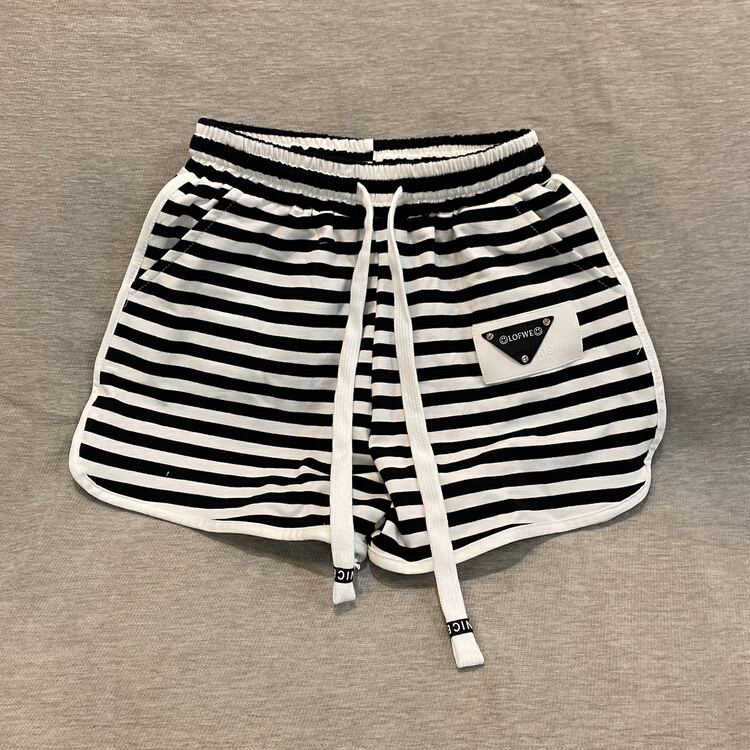 [Qijia +] striped loose casual shorts 7692# JJ