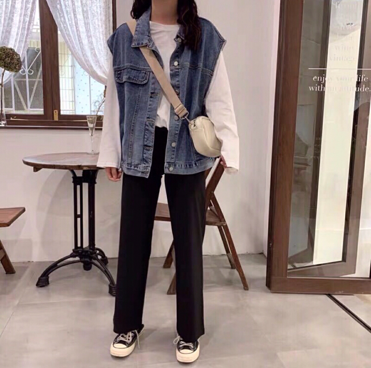 New year in early spring! [lsjd] casual Korean denim vest m1082# WTT