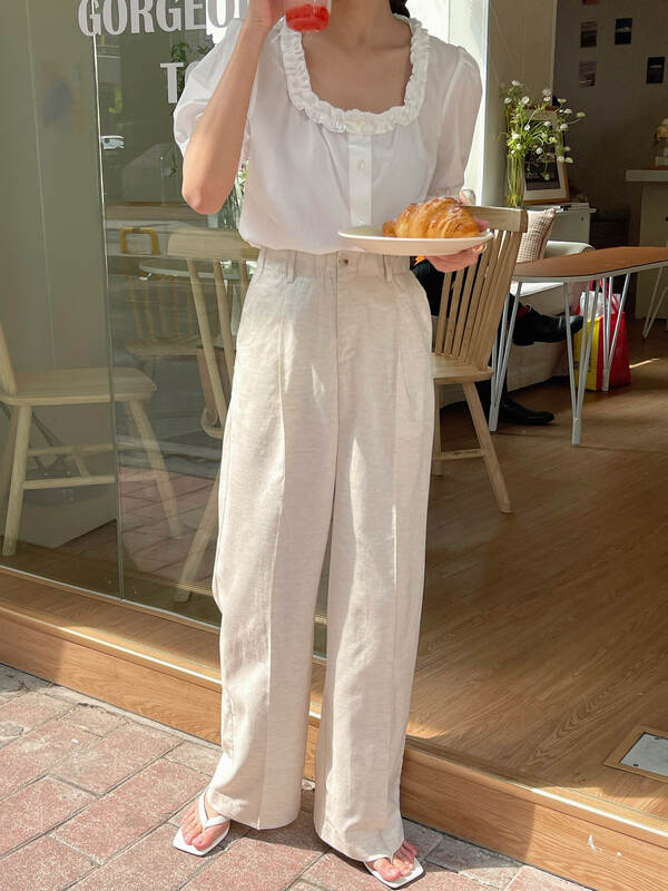 In early summer! [every true] comfortable and versatile simple casual pants (with belt) 33271\cls