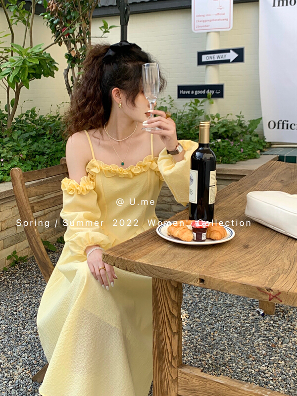 New year in early spring! [u.me] French Vintage high-grade suspender dress (detachable with sleeves) ys2-59006# hjy