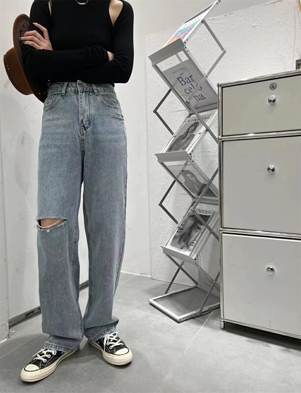 Original price 108.99! New year in early spring! [t-platform] Korean fashion ripped jeans ys1-8213# zxx
