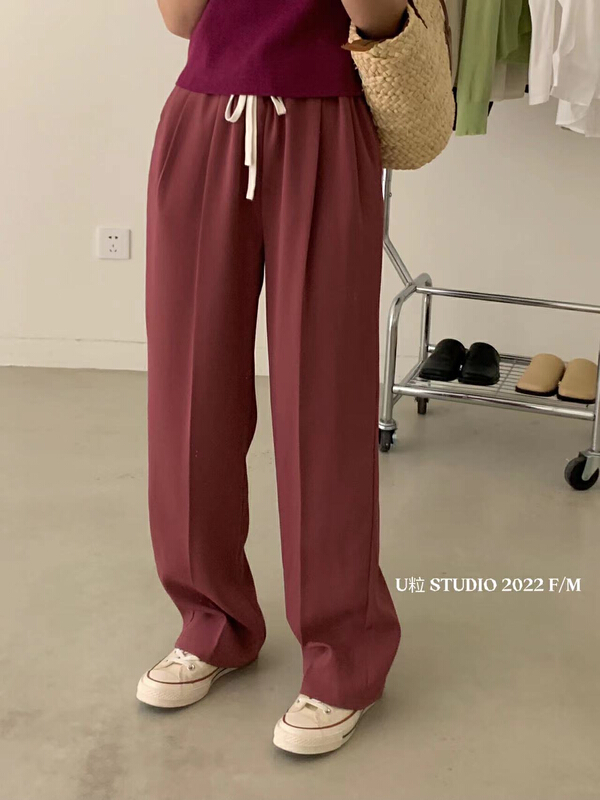 goods in stock! [u-grain] dongdamen new straight barrel hemp rope casual pants 9128# HBx