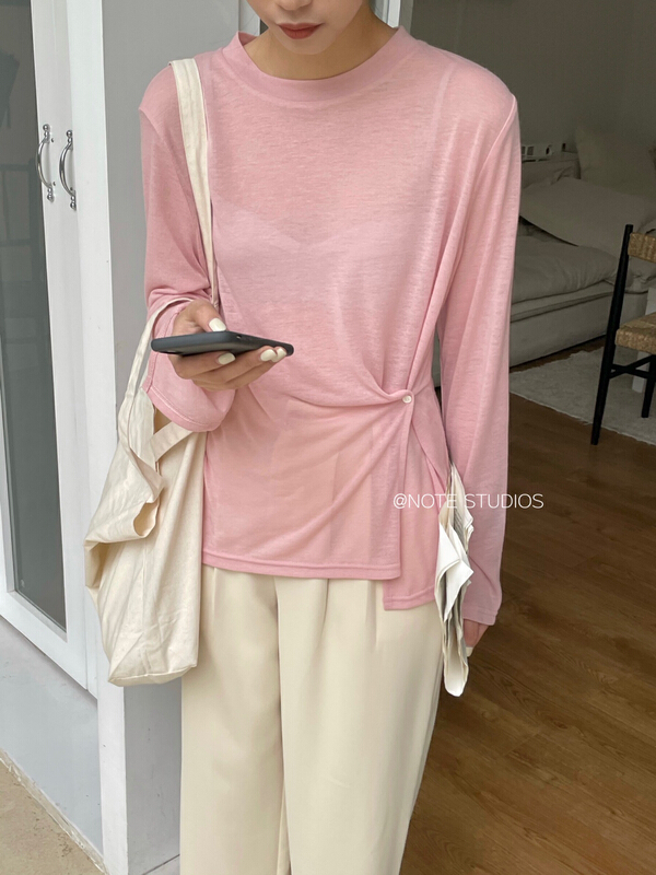 Original price 35.00! New year in early spring! [note] simple solid color versatile bottoming shirt 22069# HBx