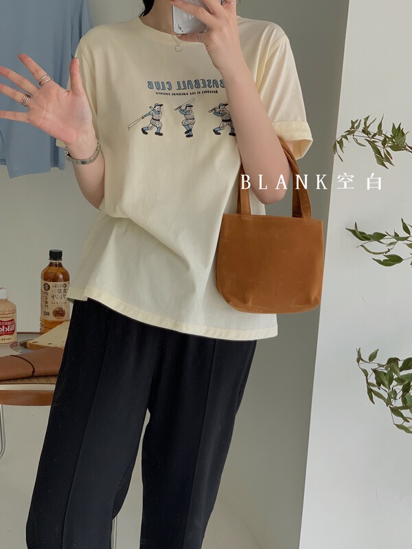 New in early summer! [blank] Korean cartoon printed Cute short sleeve T-shirt 532231# WPL